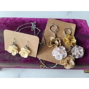 Multicolored Floral Polymer Clay Jewelry Set, NEW